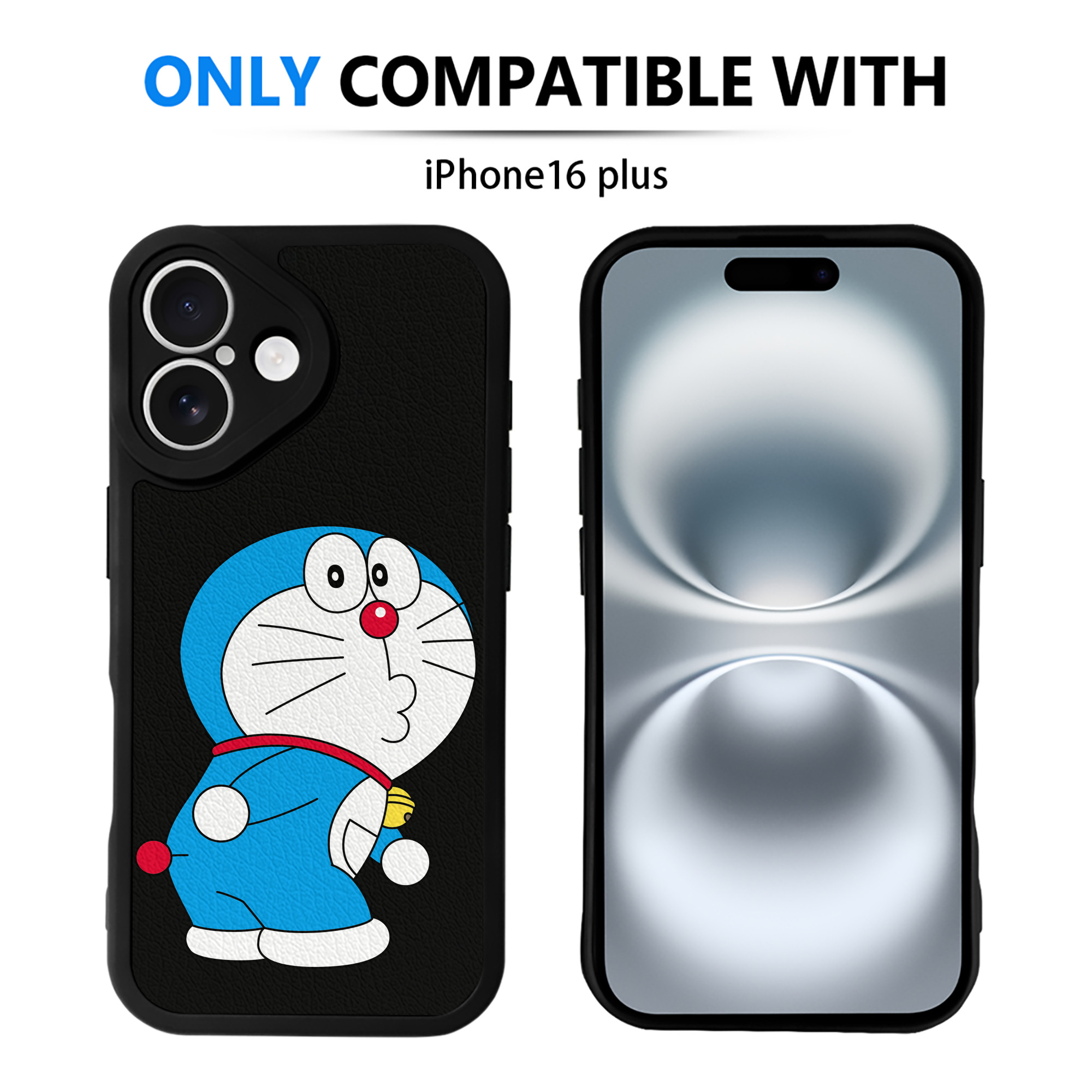 （画像用） ドラえもん Doraemon 【iPhone 16シリーズ対応】シリコンスマホケース（レザー調） 材質：シリコン